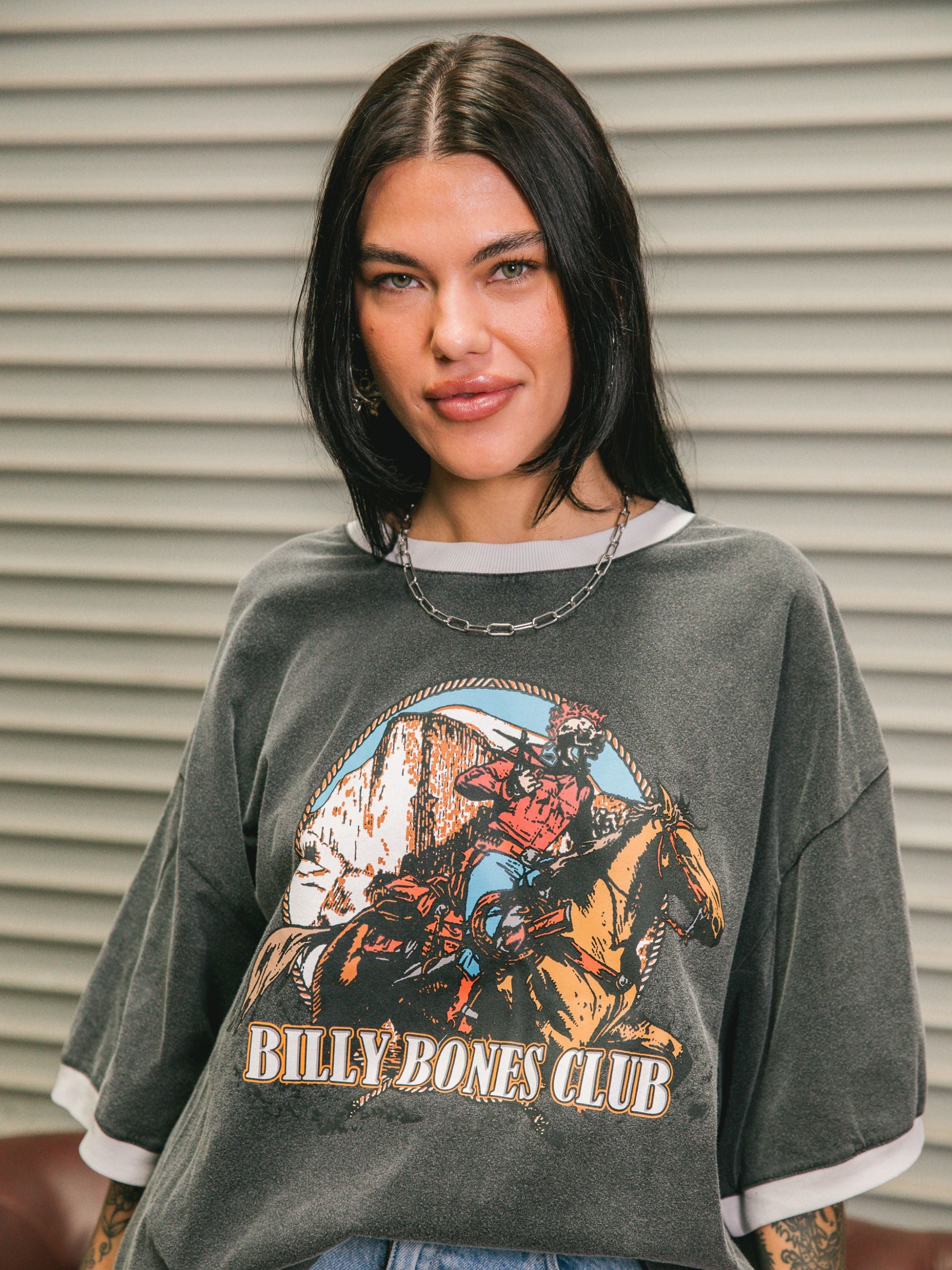 Bones Rodeo Ringer 2.0 Tee - Washed Black