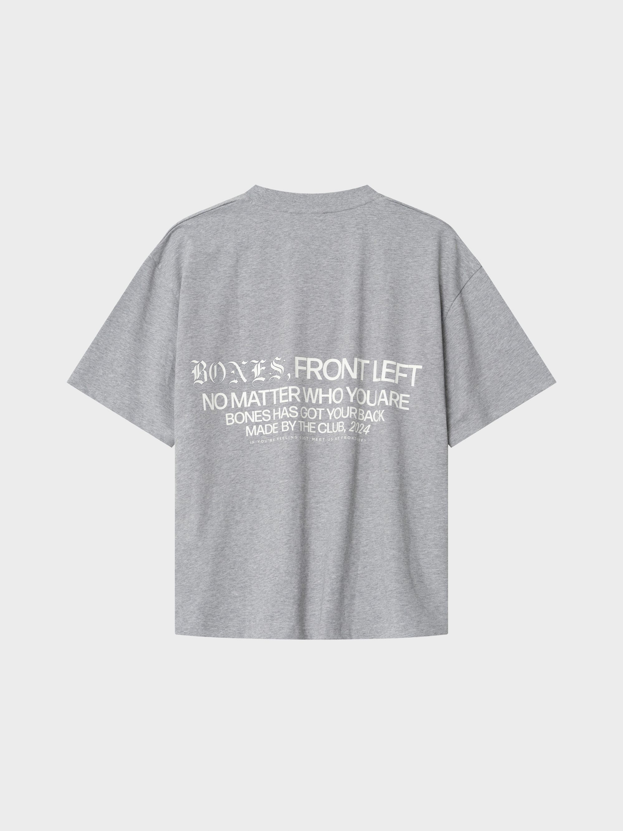 Front Left Box Tee - Grey Marle