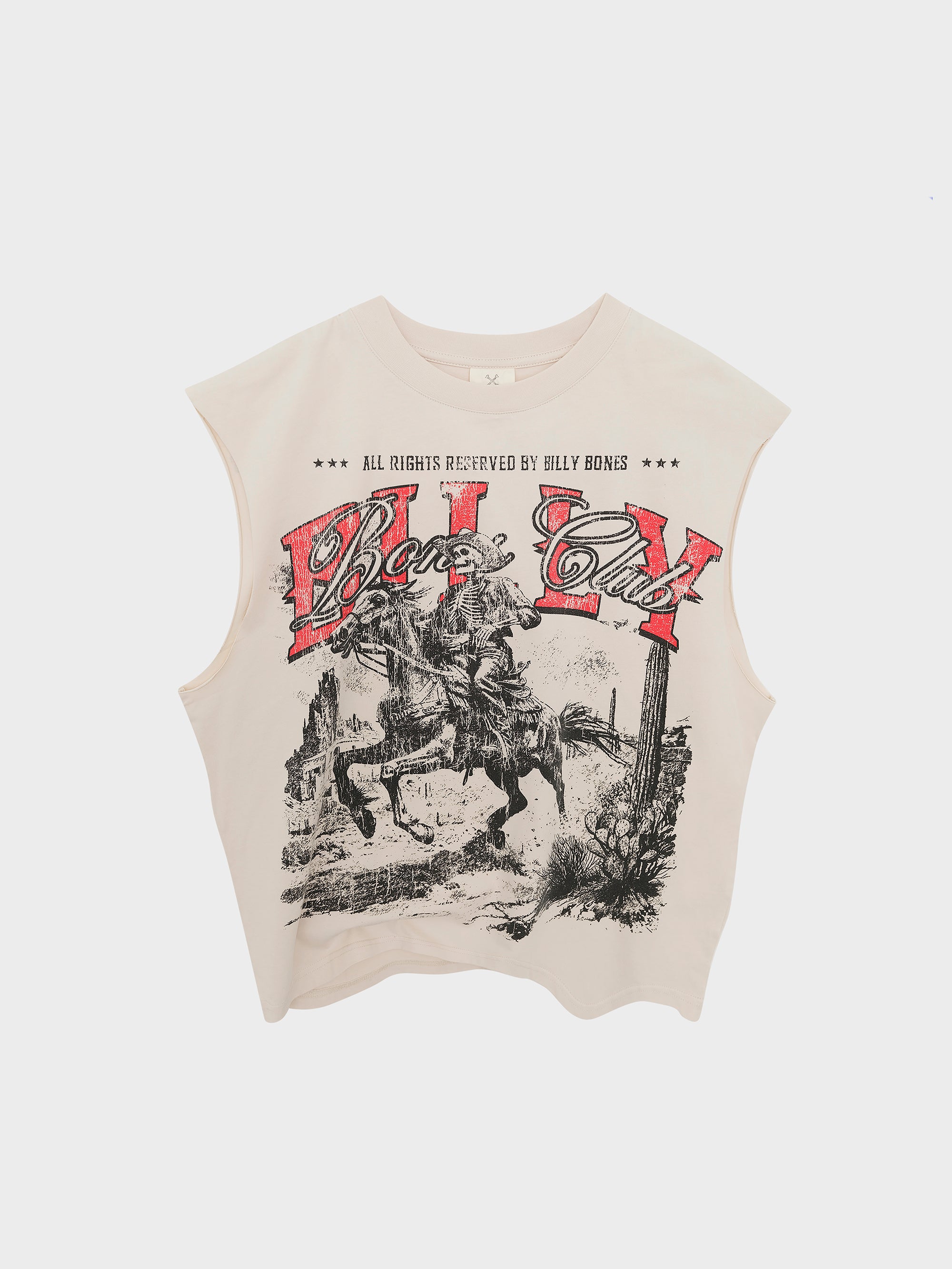 Wanted Dead Or Alive Muscle Tee - Vintage White