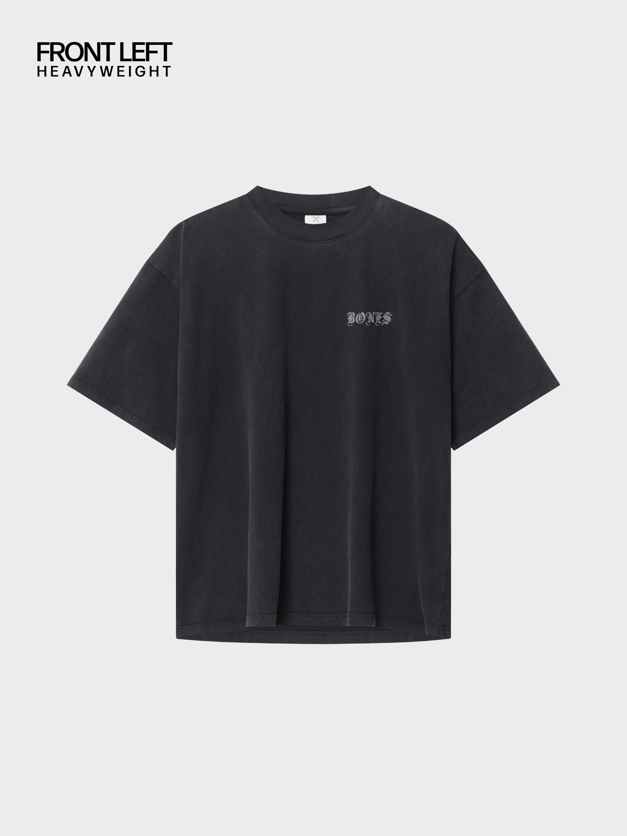Front Left Box Tee - Washed Black