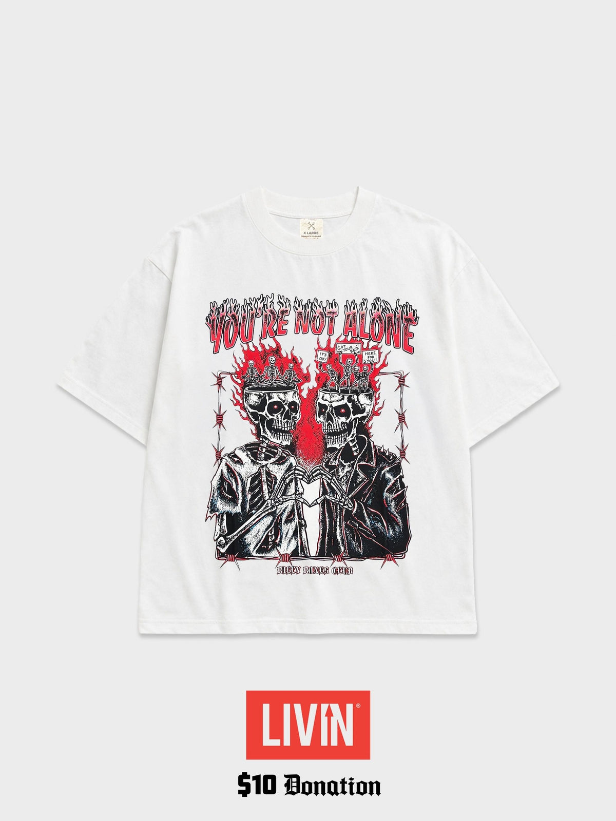 You're Not Alone Slub Tee - Vintage White