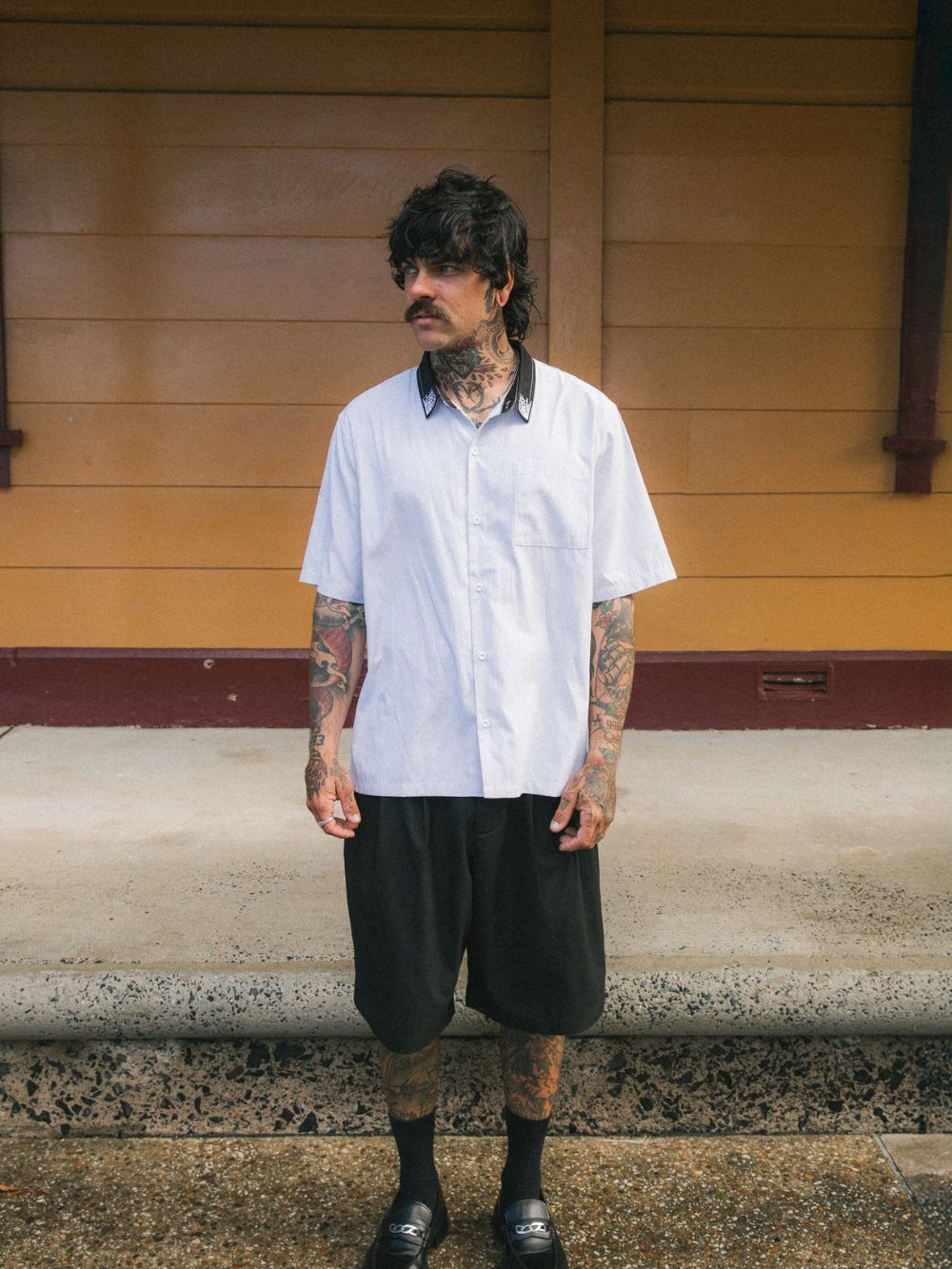 Striped Webb Academy Shirt - Black/White