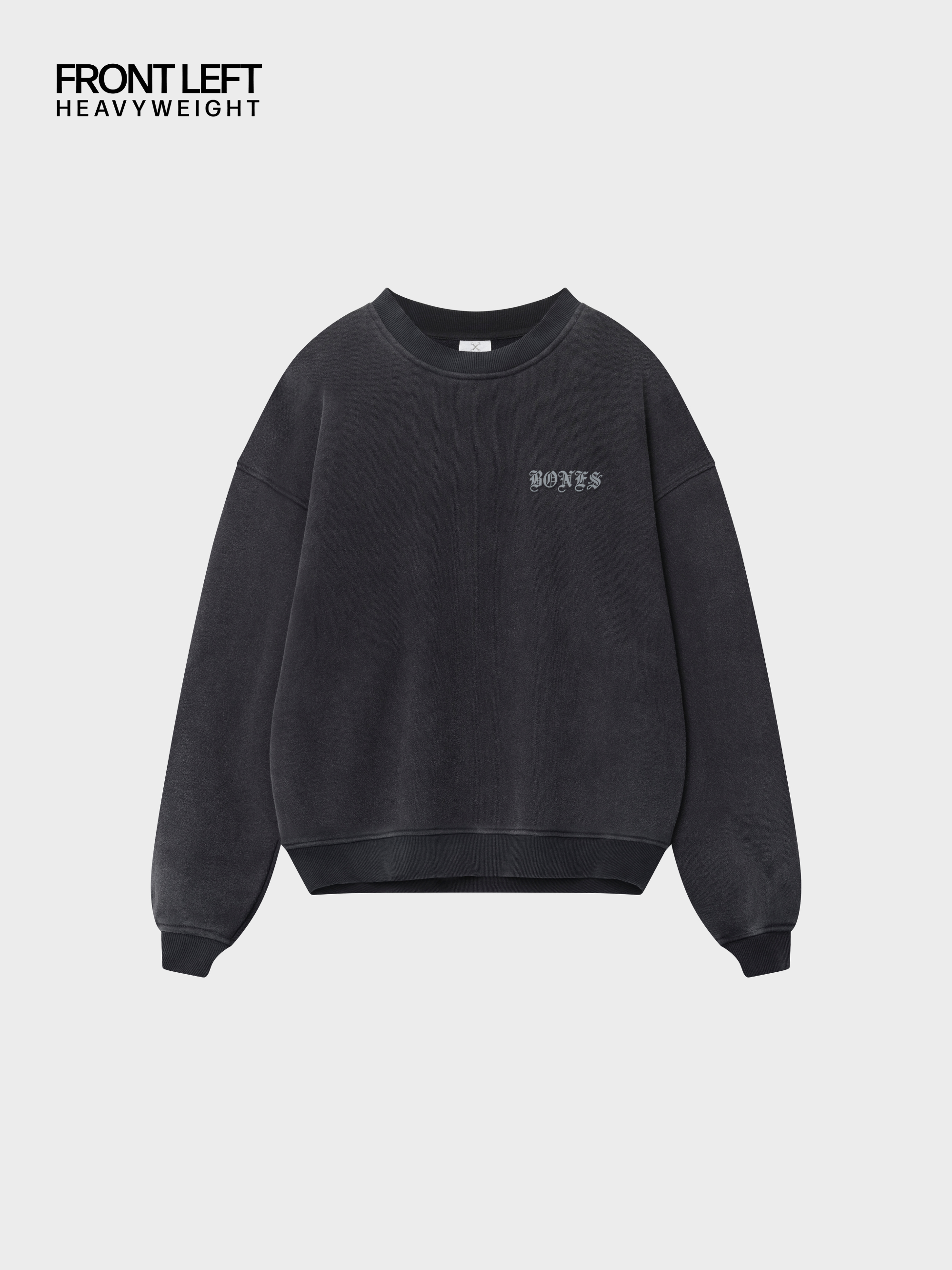 Front Left Crew - Washed Black
