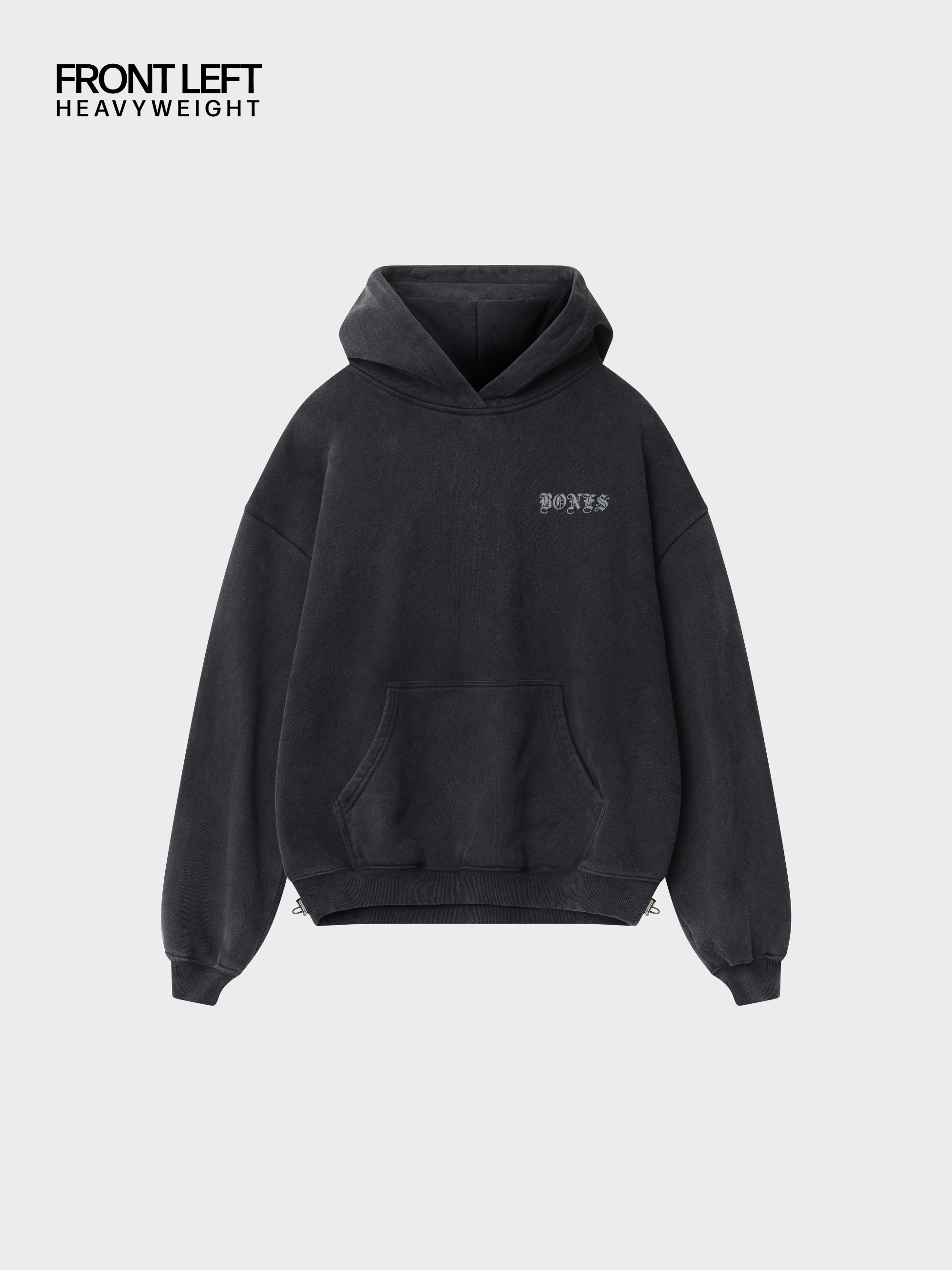 Front Left Hoodie - Washed Black