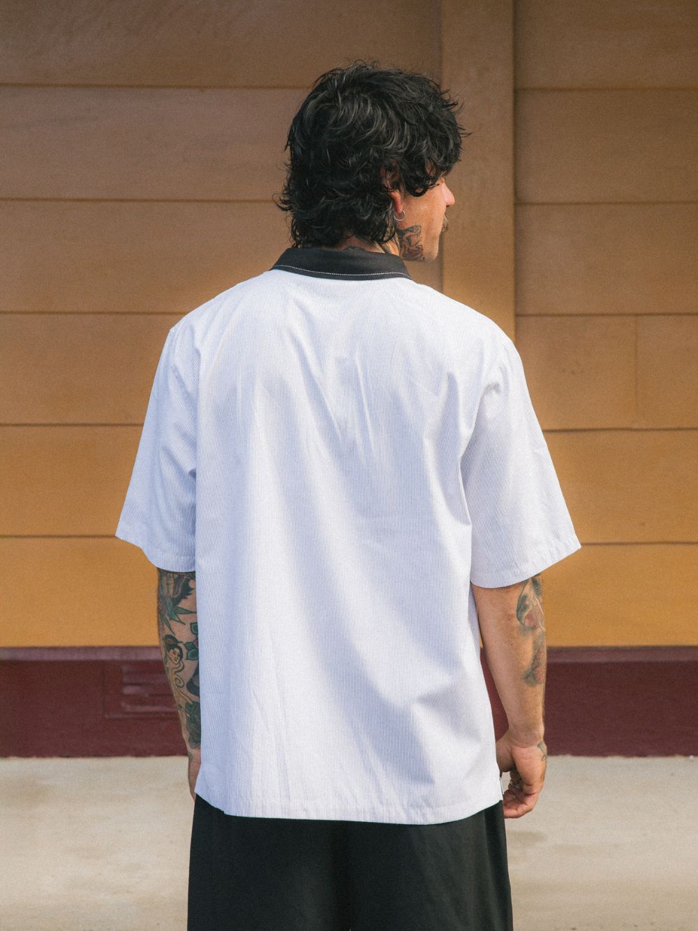 Striped Webb Academy Shirt - Black/White