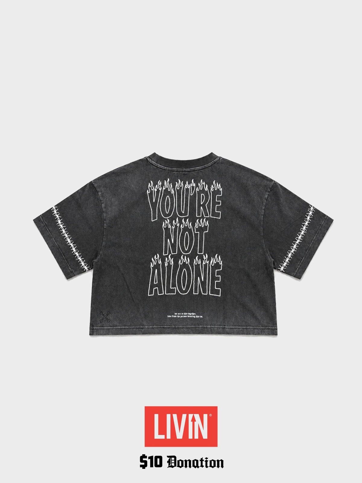 In It Together Cropped Tee - Sunfaded Black