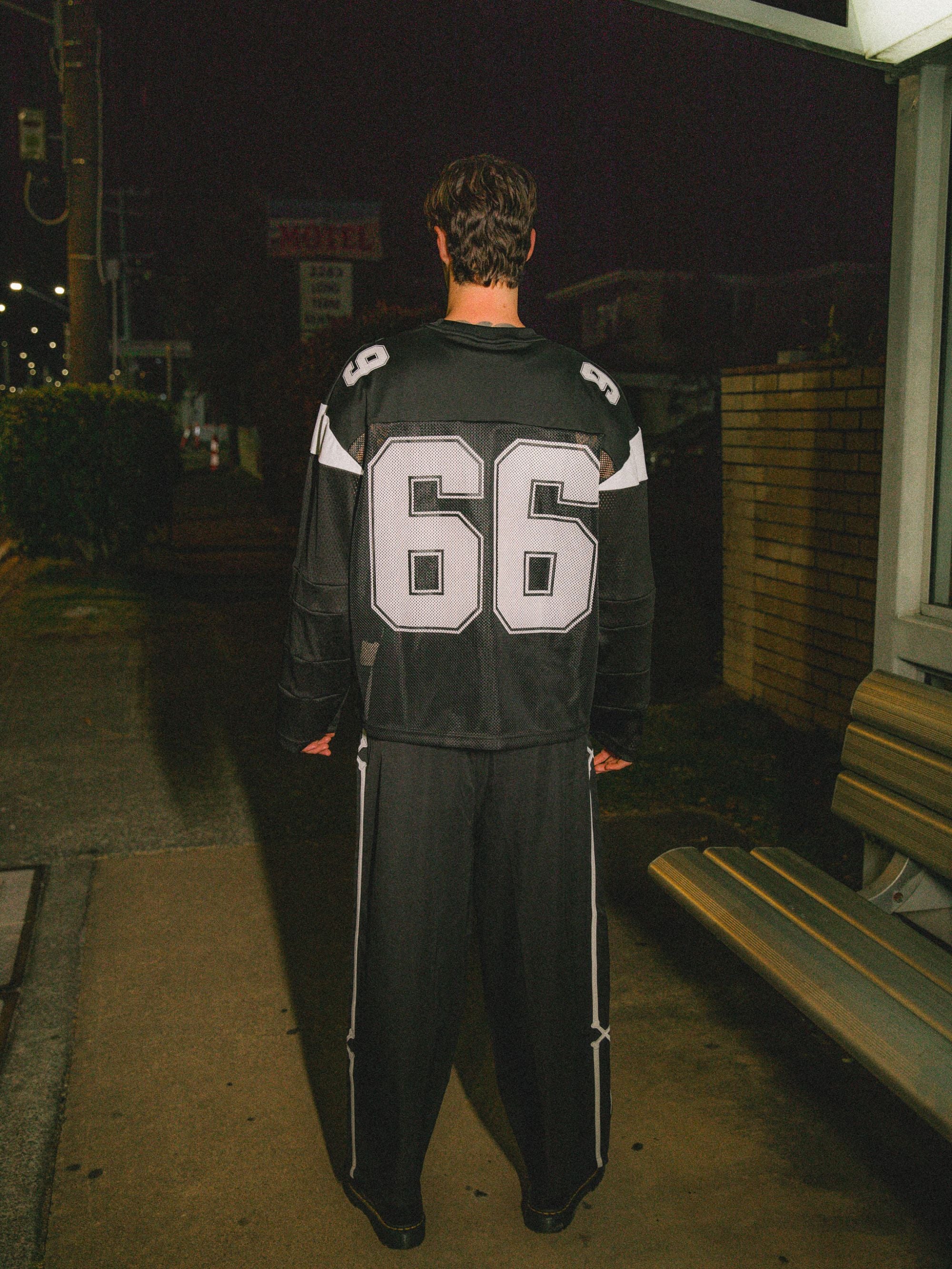 Doubled Crossed Track Pant - Black