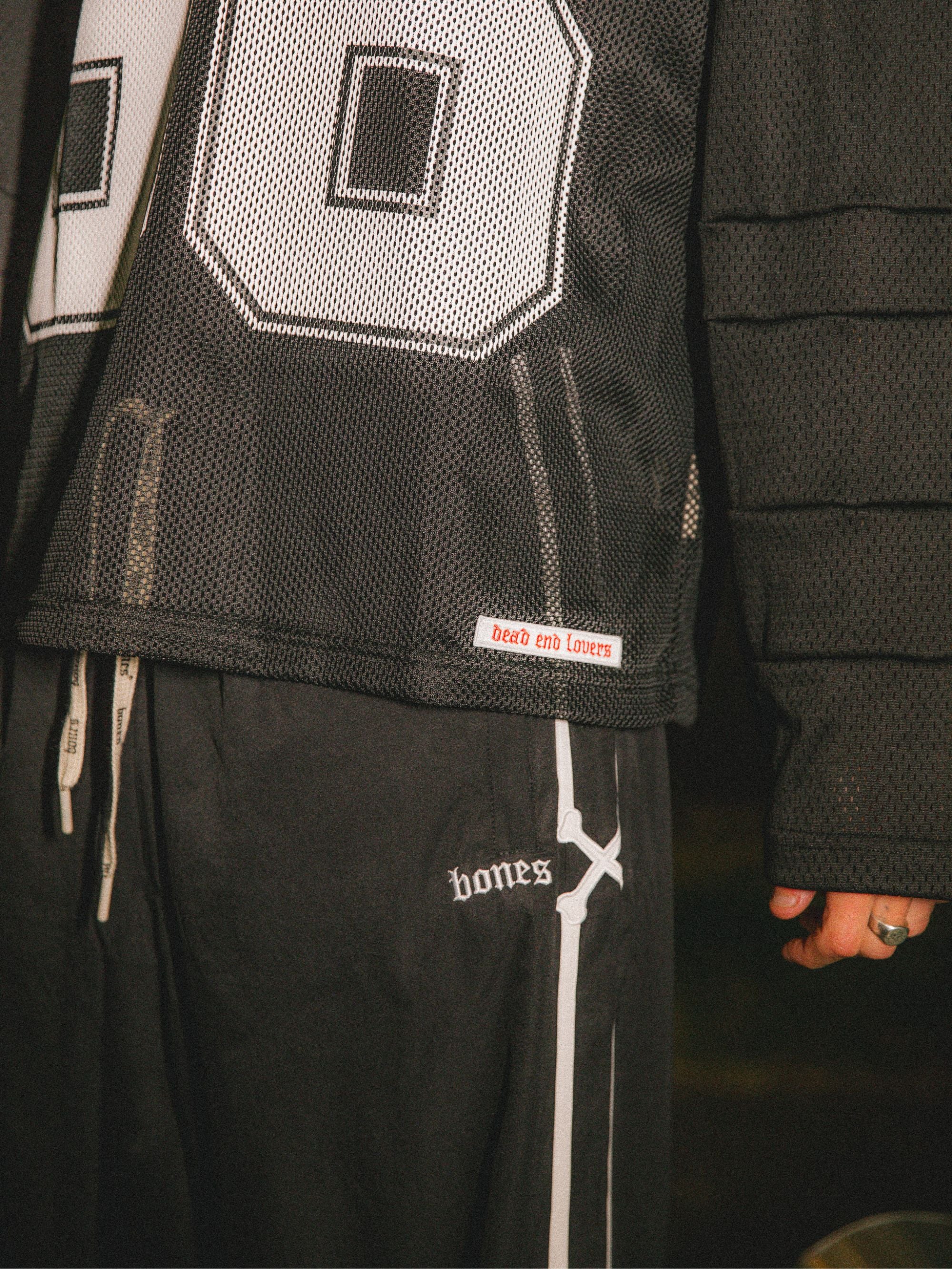 Doubled Crossed Track Pant - Black