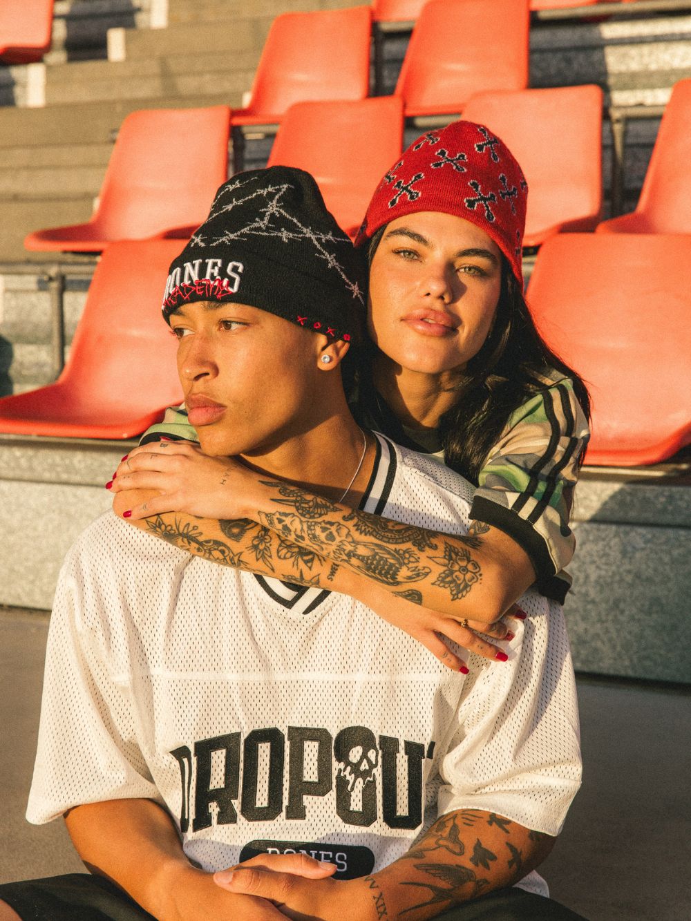 Bones Academy Skull Cap Beanie - Red