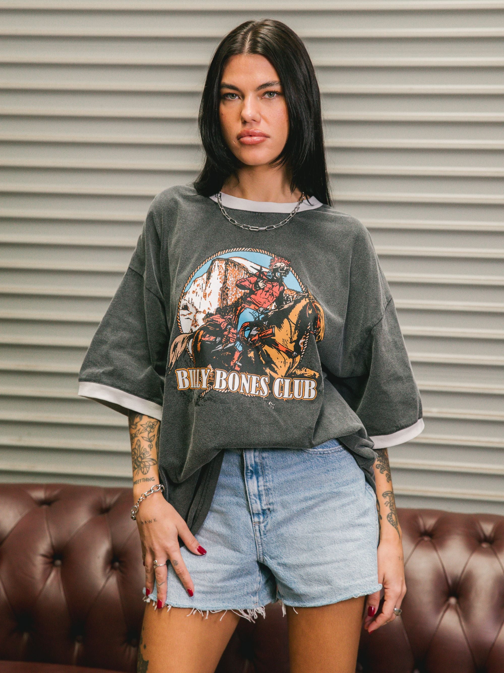 Bones Rodeo Ringer 2.0 Tee - Washed Black