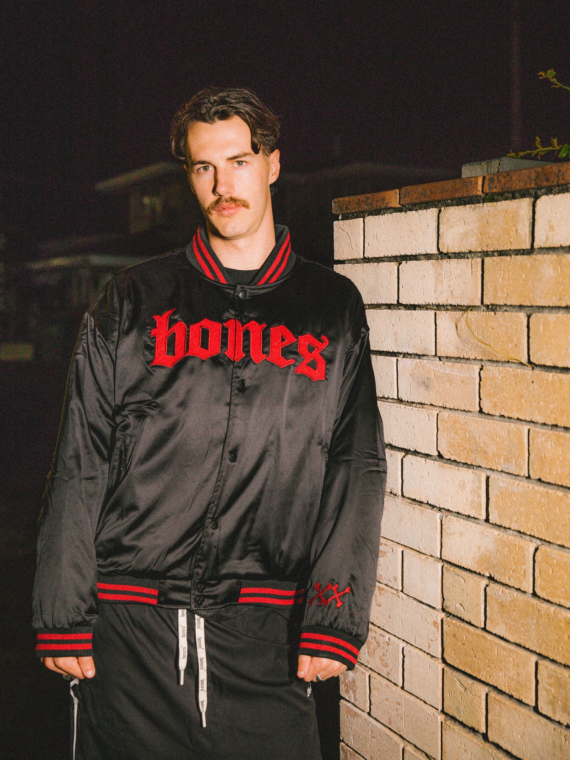 Satin Bomber Jacket - Red