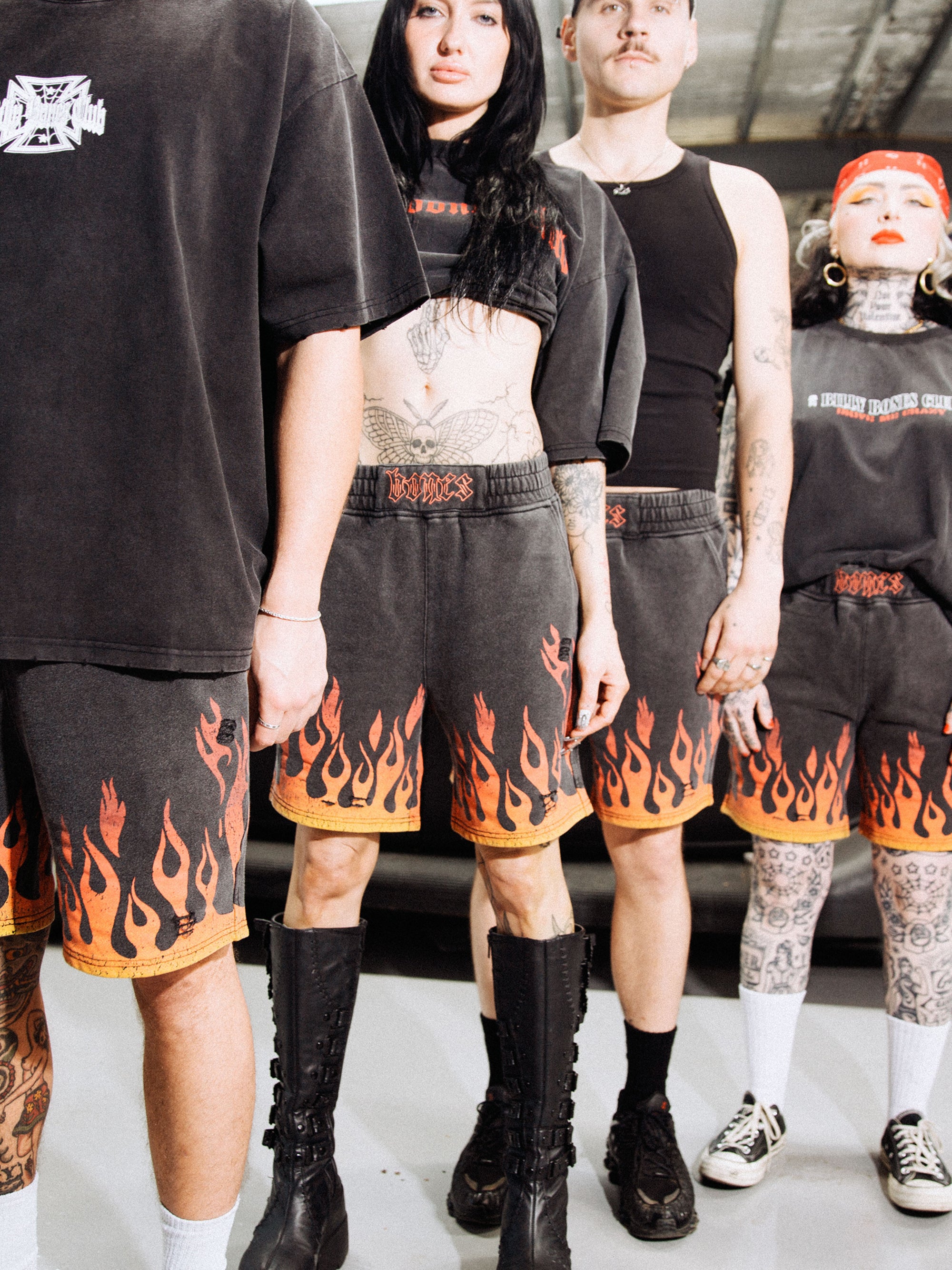 Burner Jersey Shorts - Flame/Washed Black