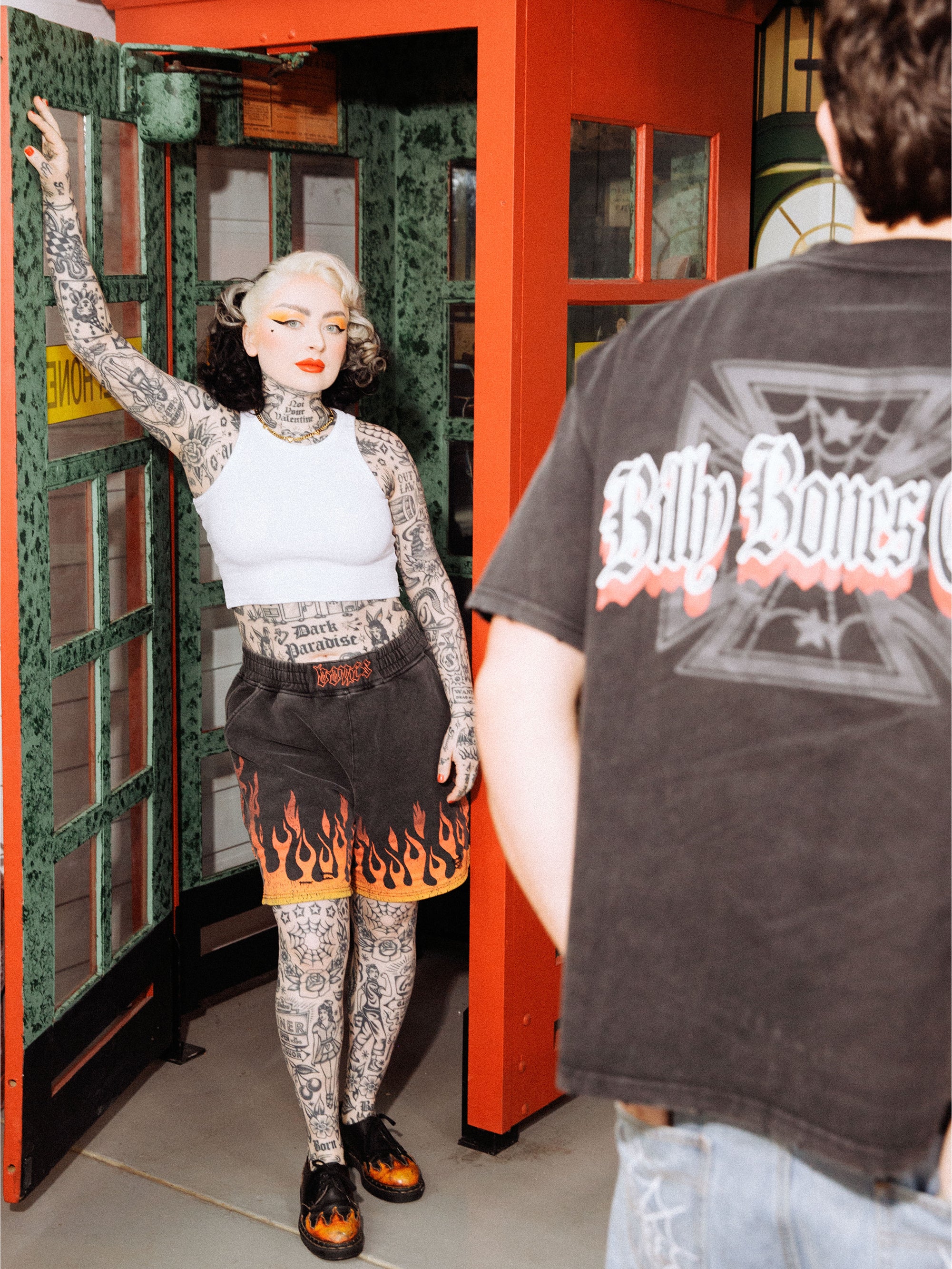 Burner Jersey Shorts - Flame/Washed Black