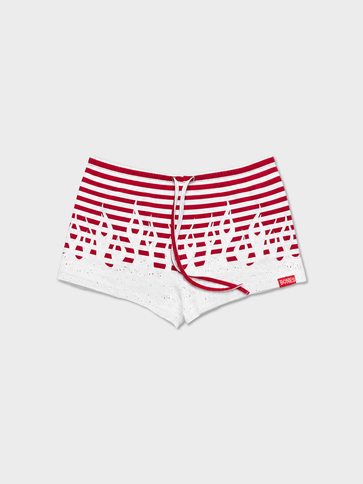 Striped Burner Hot Pants - Red