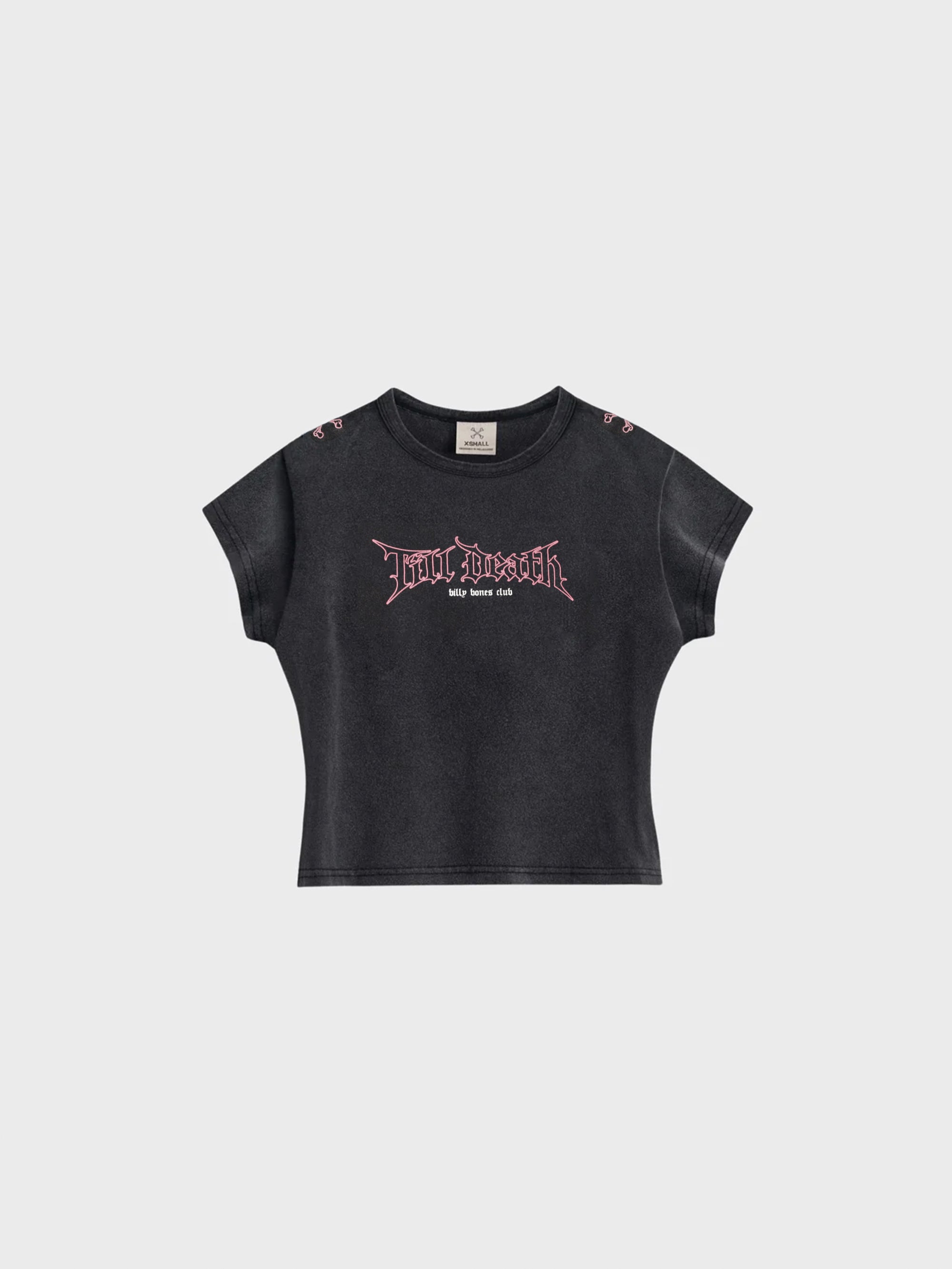 Till Death 4.0 Baby Tee - Washed Black