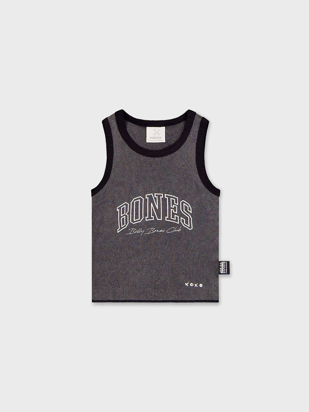 Bones Academy Rib Crop - Washed Black