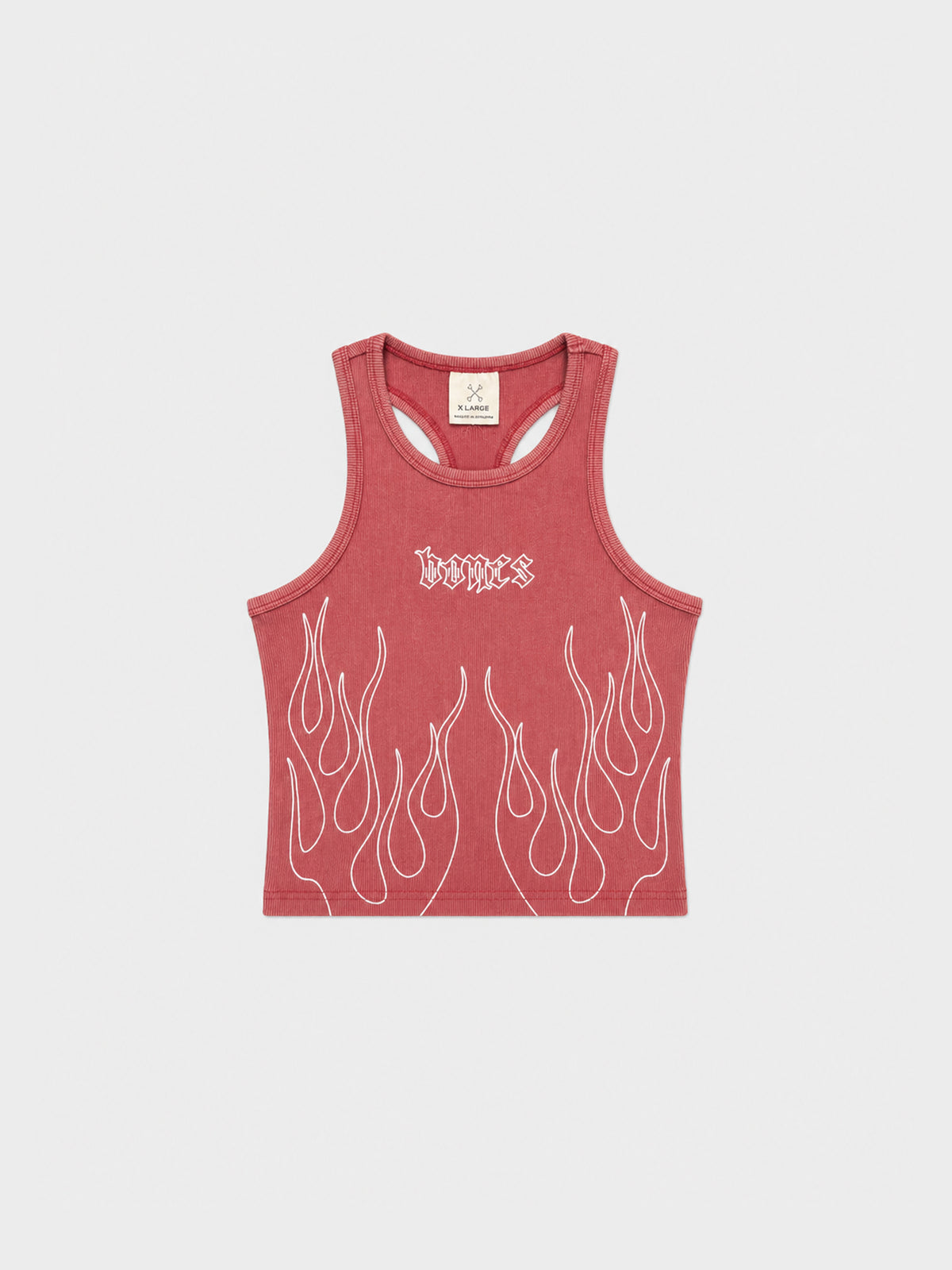Flamed Rib Crop - Red