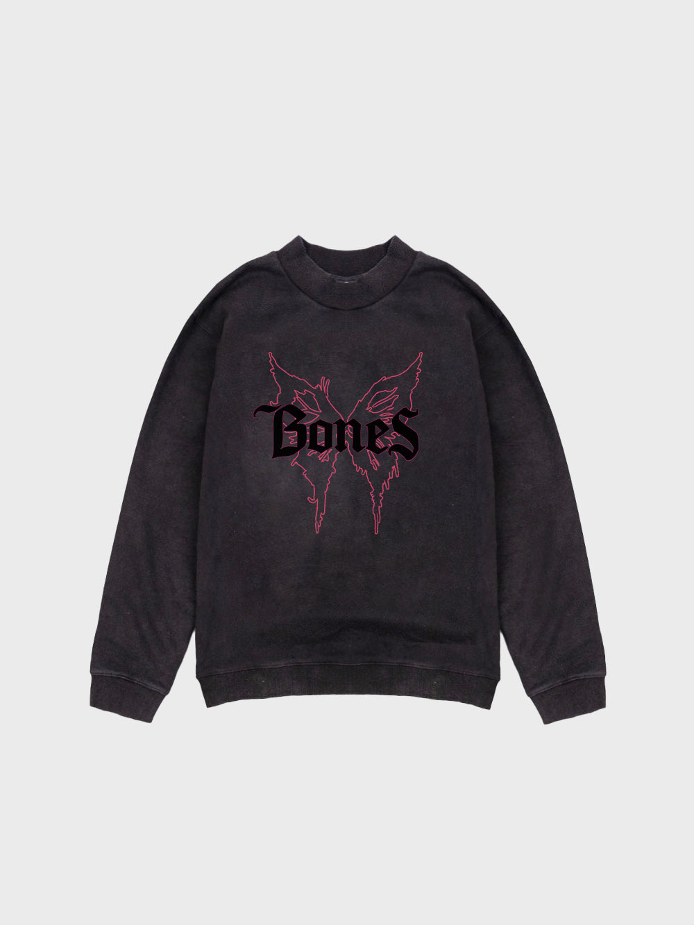 Bones Butterfly High Crew - Washed Black