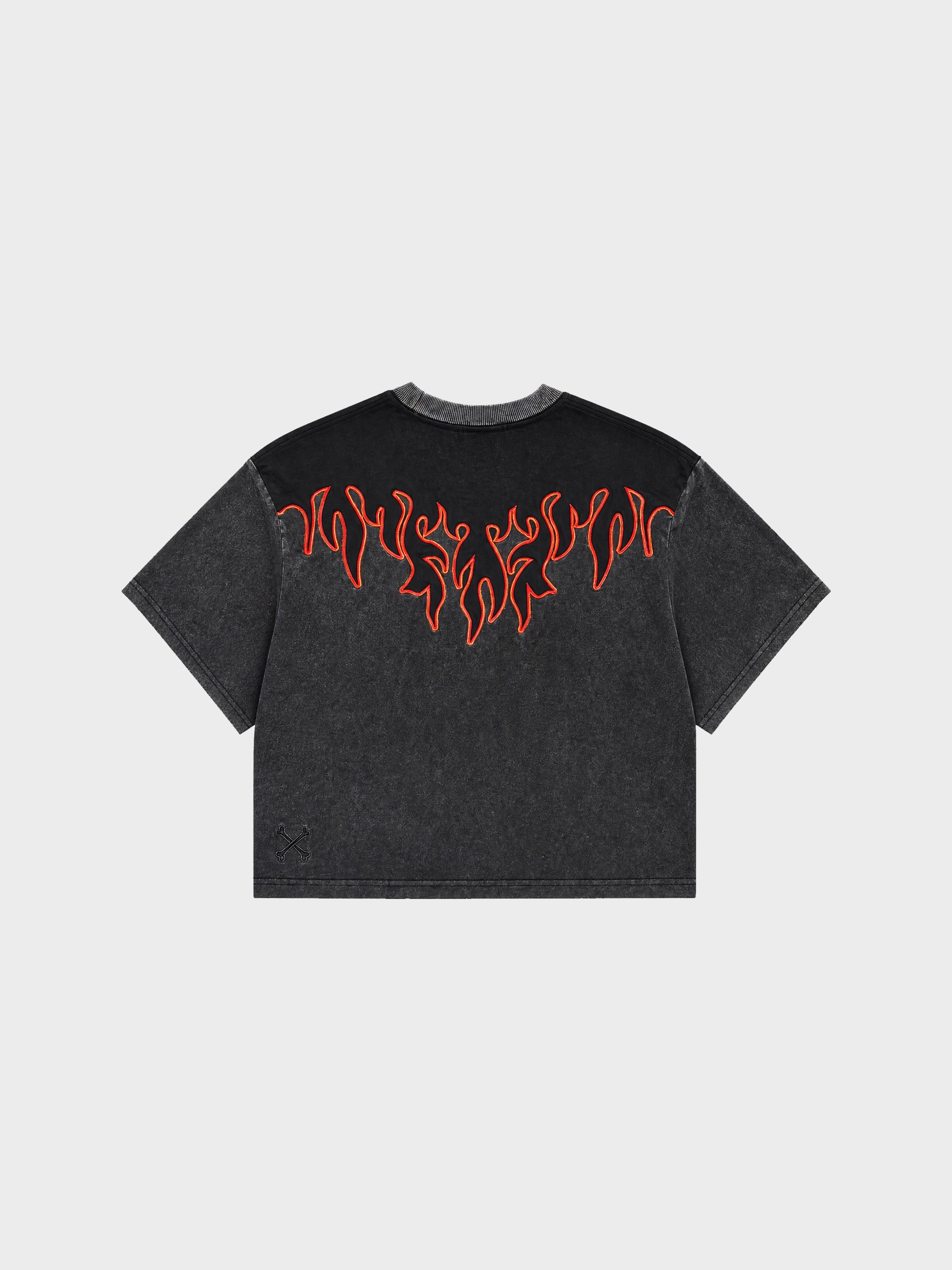 Saloon Crop Tee - Washed Black