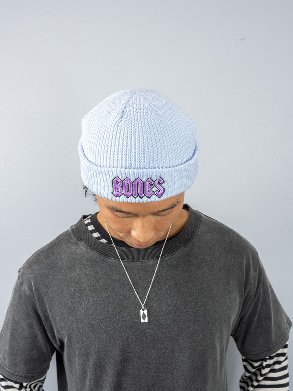 Squealer Rib Beanie in Sky Blue