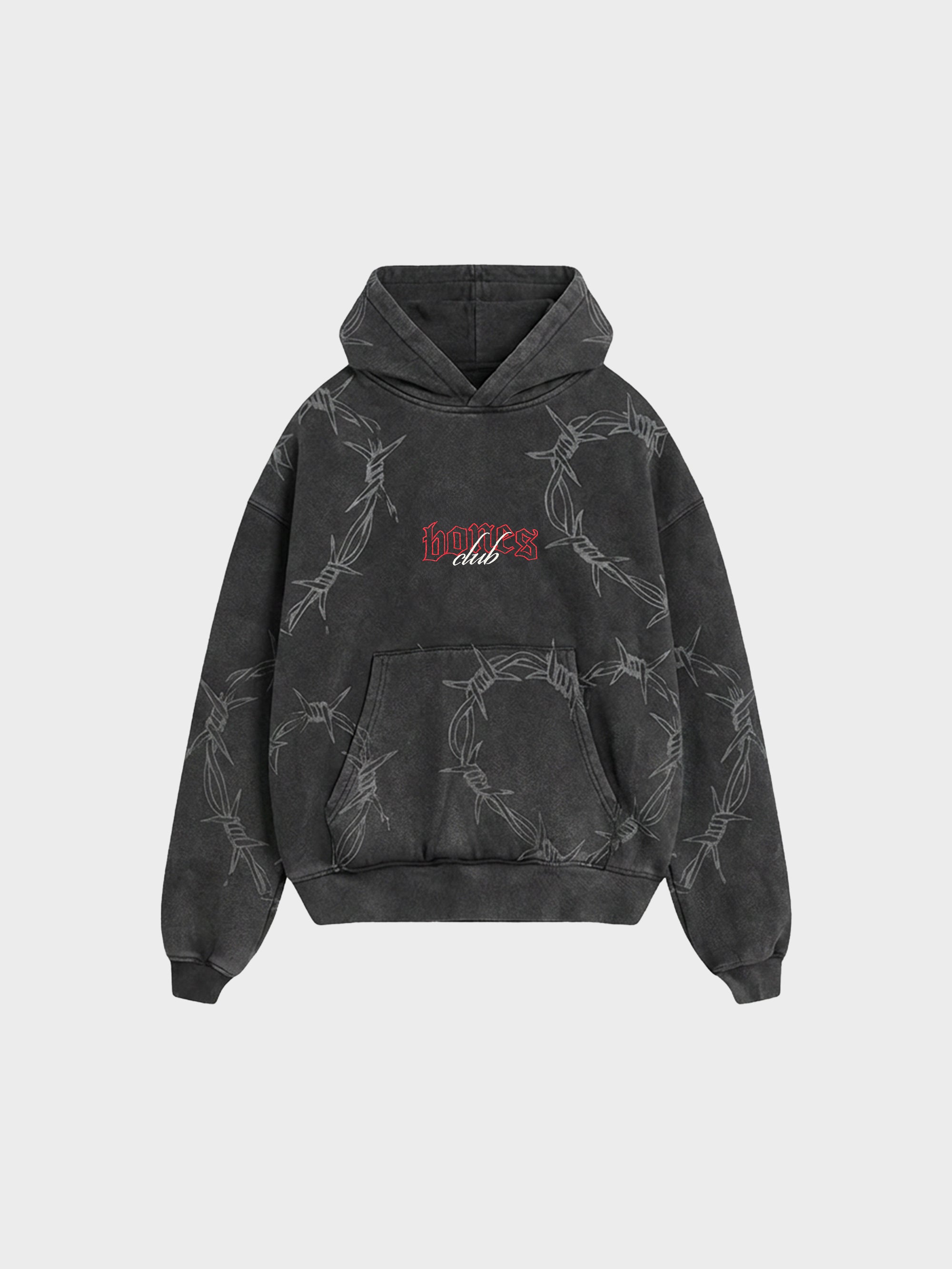Barbed Heart Hoodie - Vintage Black