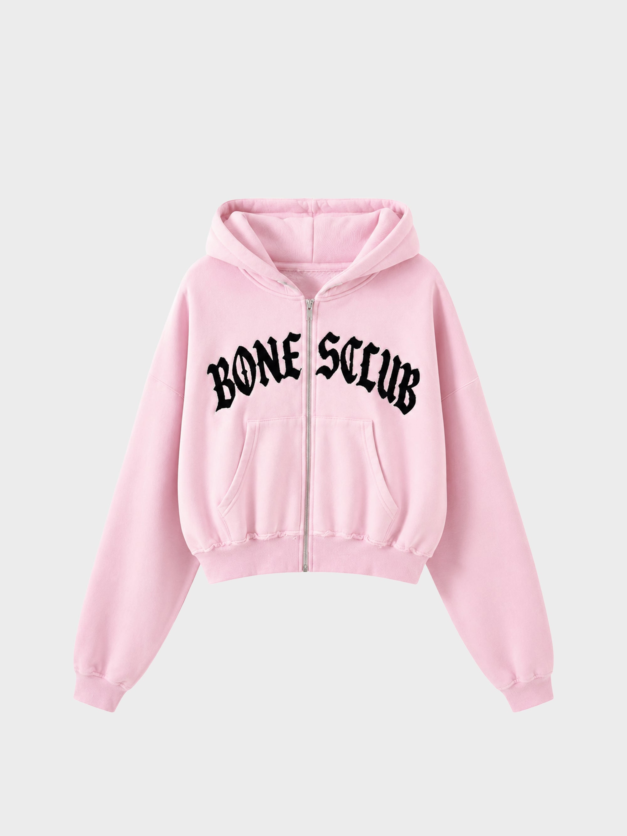 Bones Club Zip Hoodie - Washed Pink