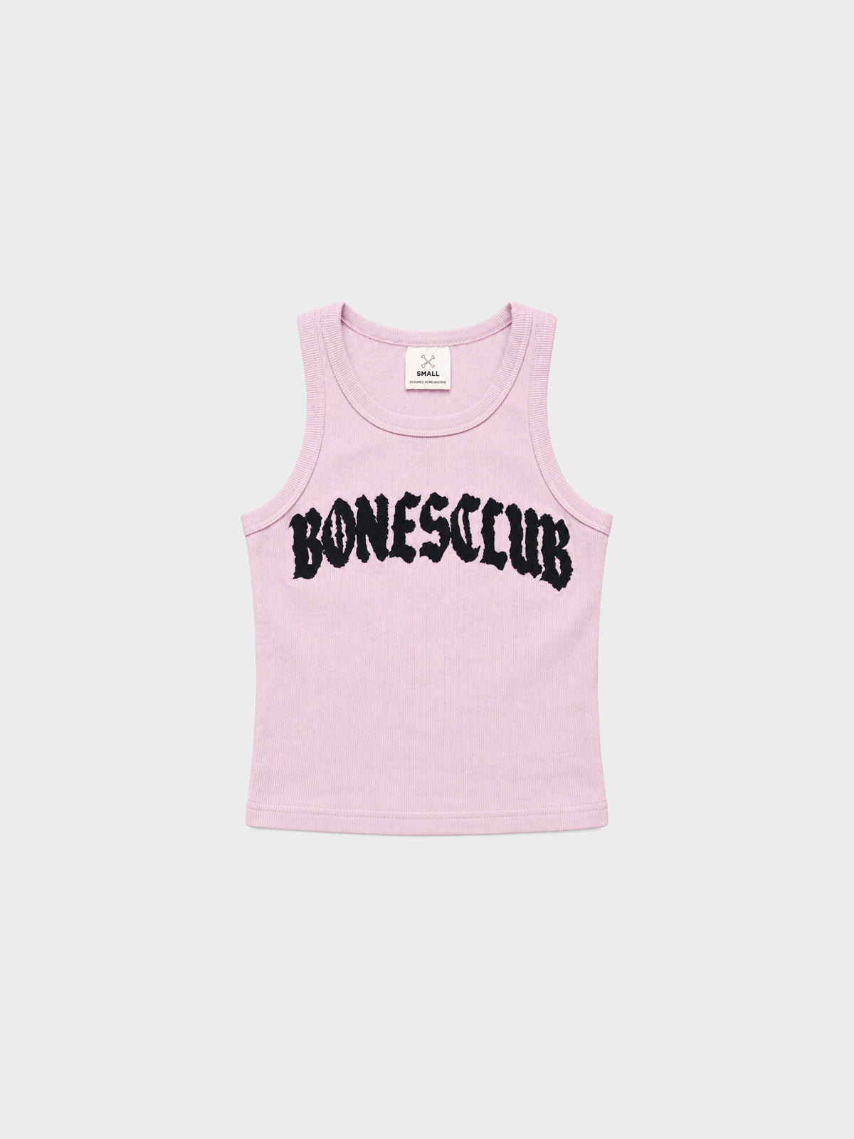 Bones Club Ribbed Crop - Washed Pink