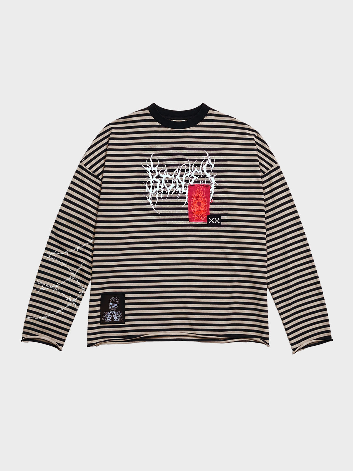 Rocker Longsleeve Patch Tee - Striped