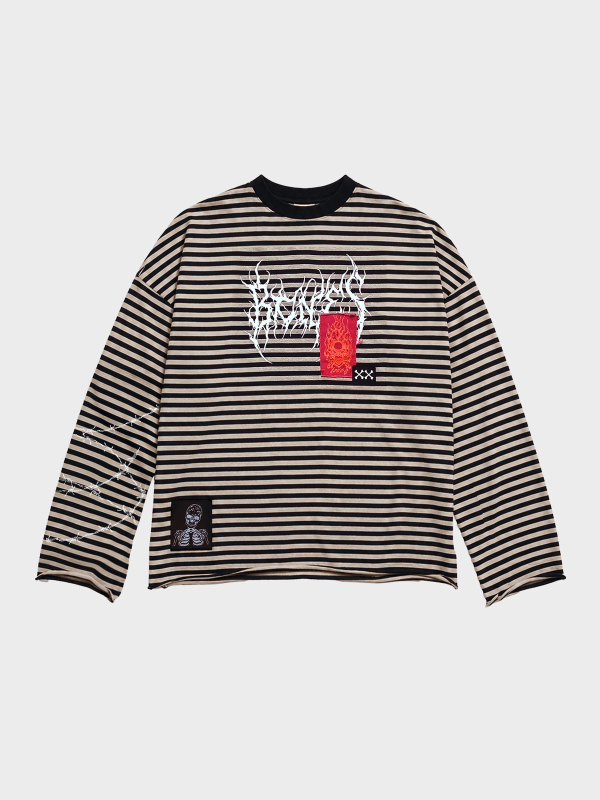 Rocker Longsleeve Patch Tee - Striped