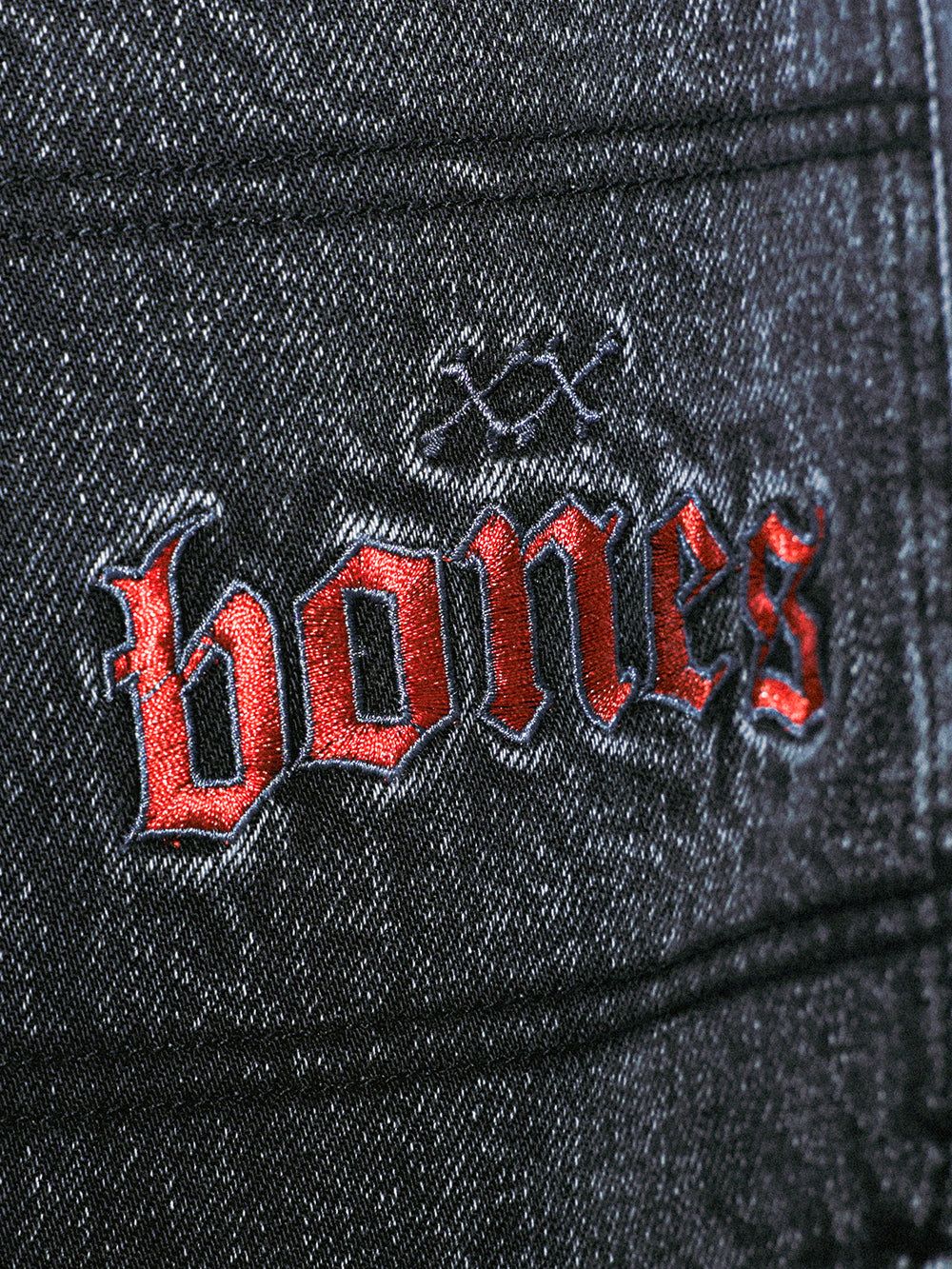 Bones Barbed Denim Shorts - Washed Black