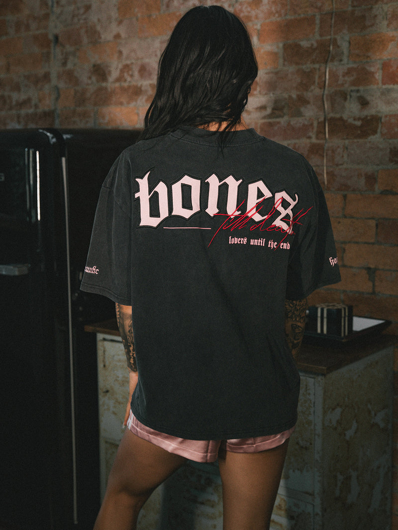 Hopeless Romantic Tee - Washed Black