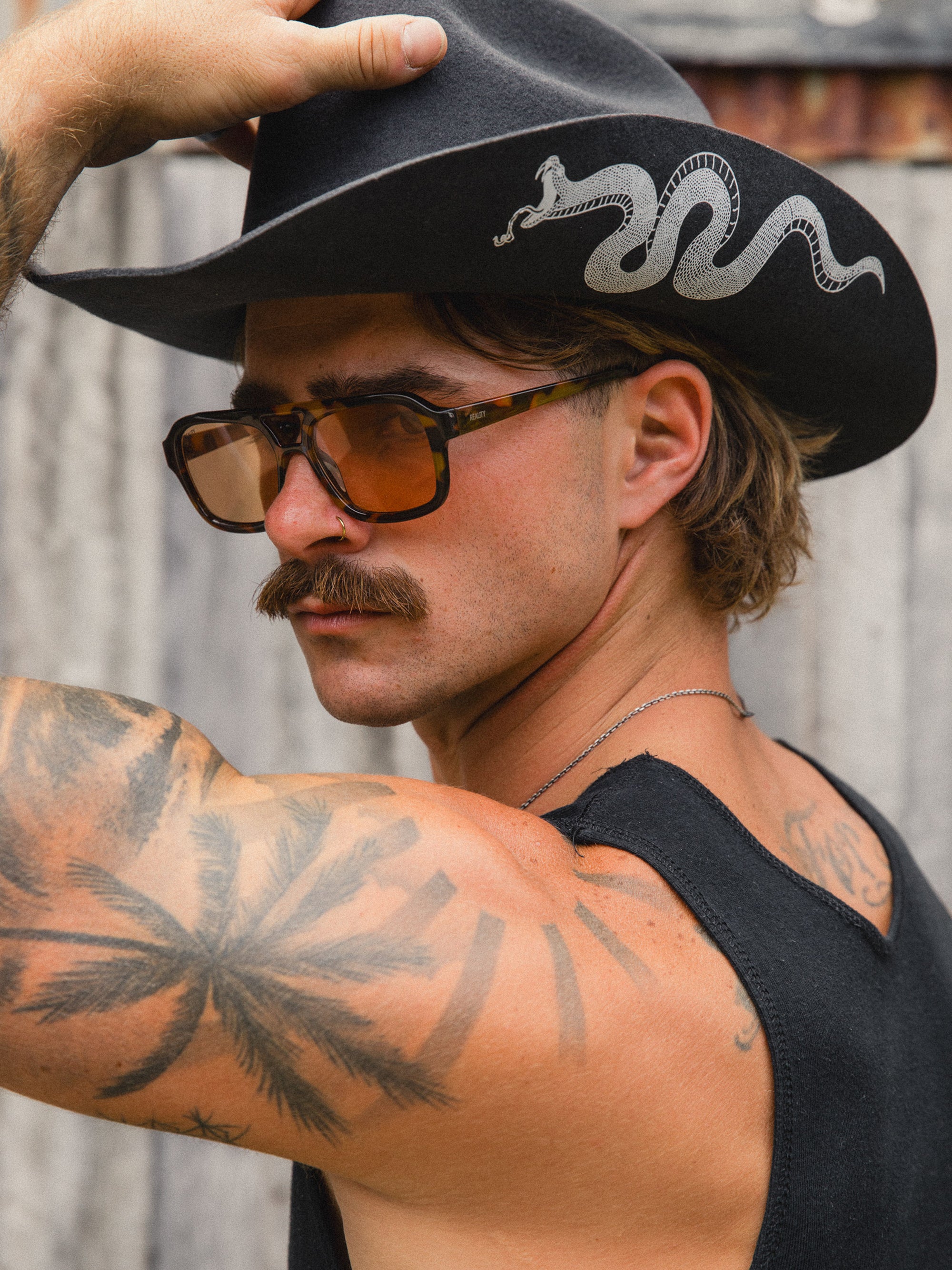 Serpent Cowboy Hat - Charcoal