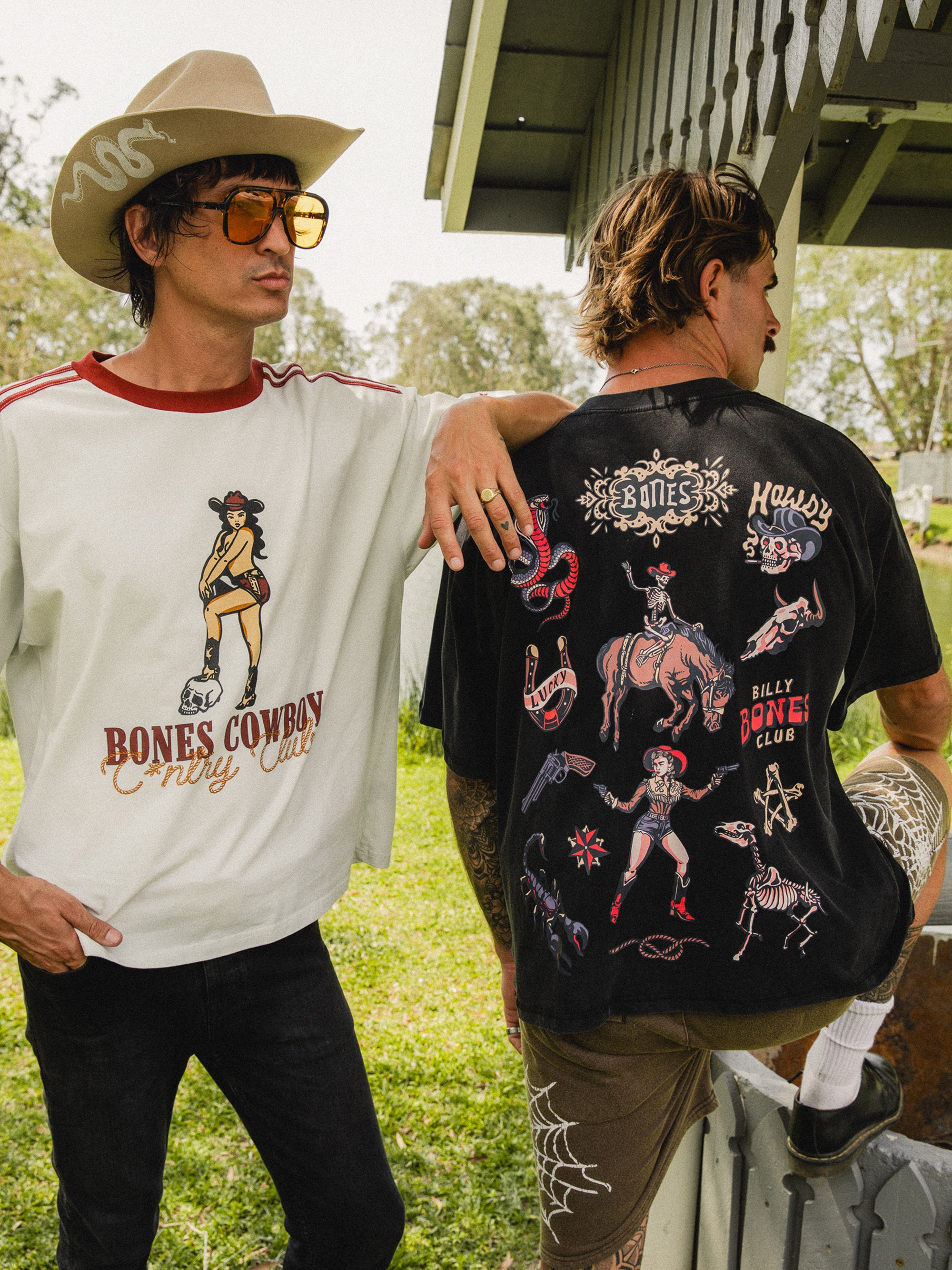 Country Club Ringer Tee - Vintage White/Red