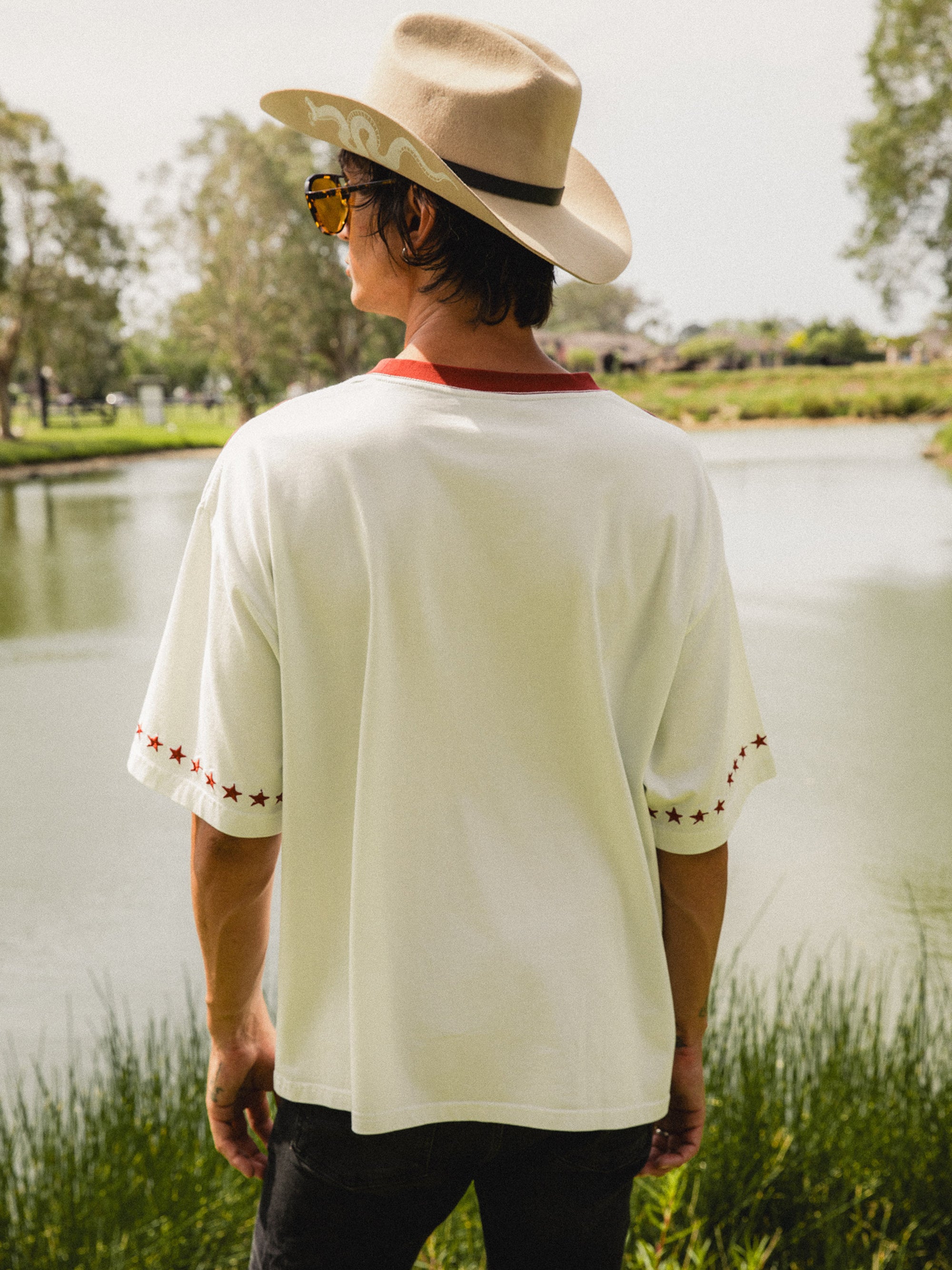 Country Club Ringer Tee - Vintage White/Red
