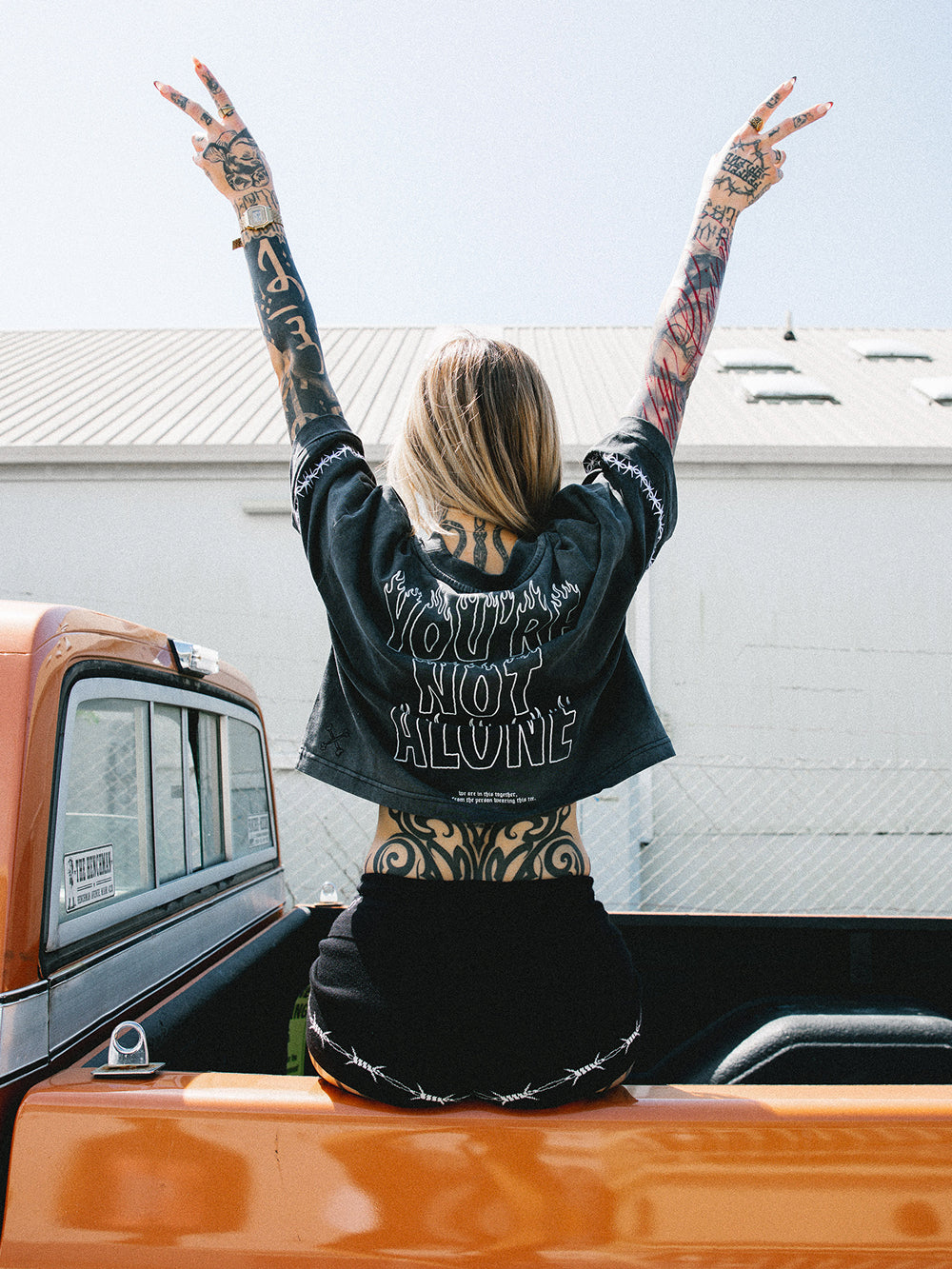 In It Together Cropped Tee - Sunfaded Black