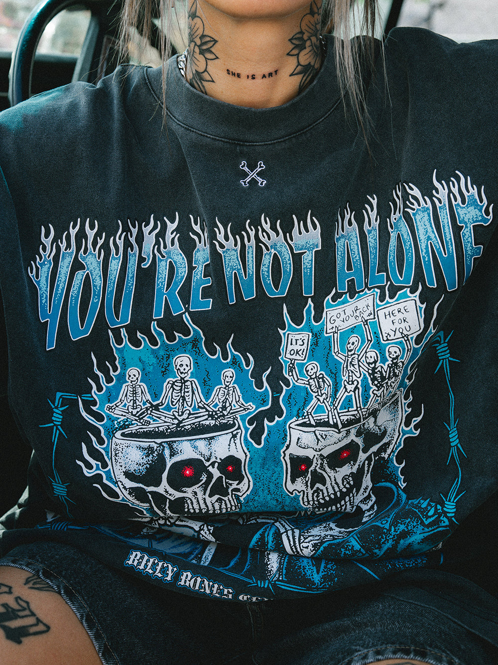 You're Not Alone Tee - Vintage Black