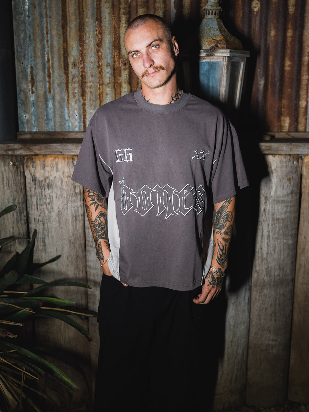 3 Piece Panel Tee - Contrast Grey