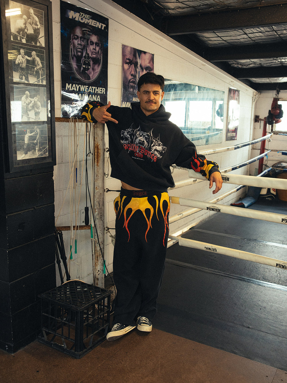 Deathlifting Burner Trackpants - Black/Flame