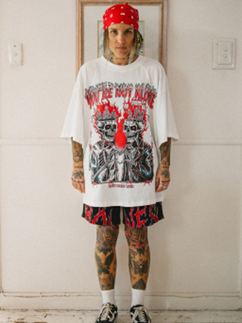 You're Not Alone Slub Tee - Vintage White