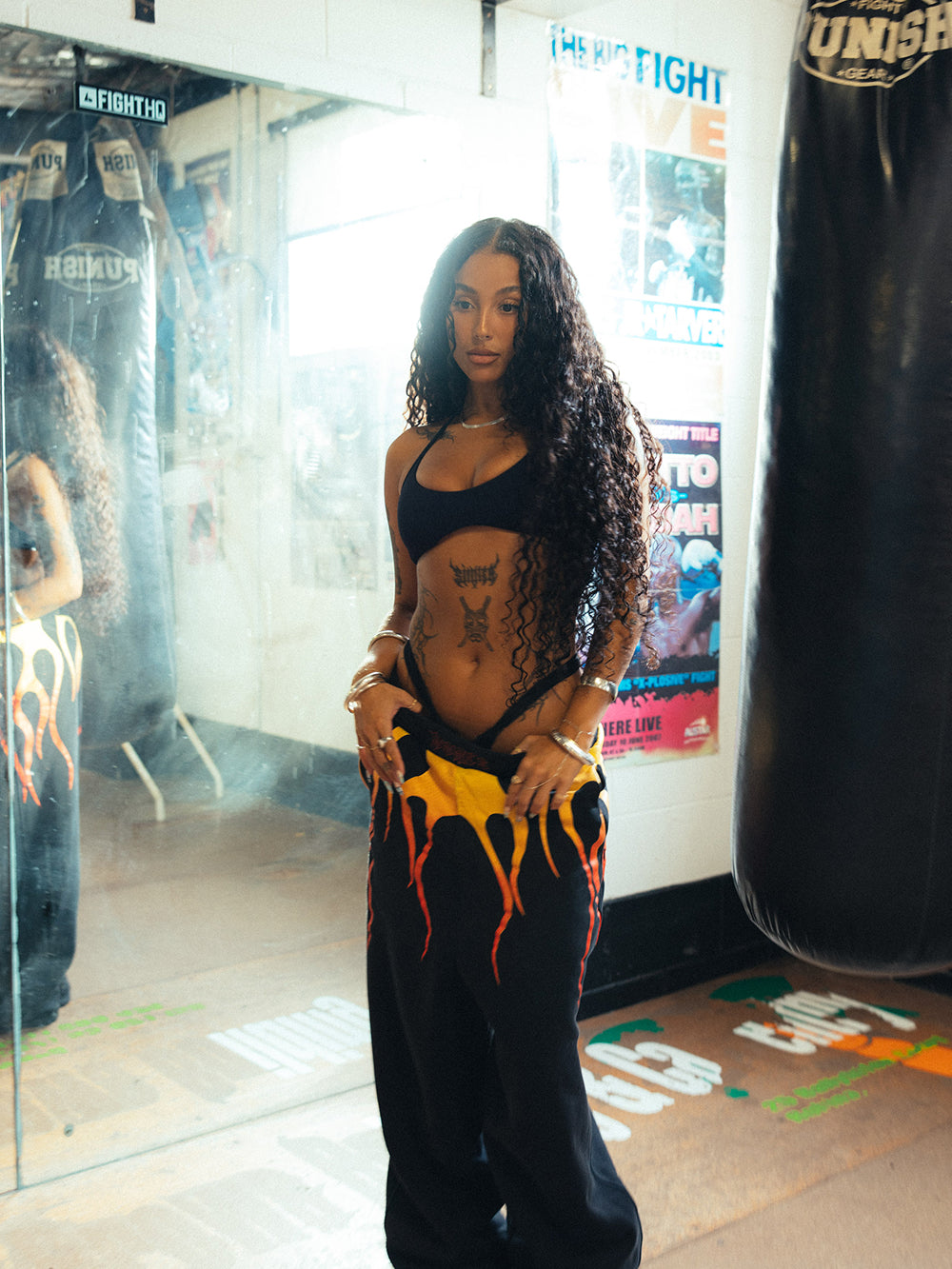 Deathlifting Burner Trackpants - Black/Flame
