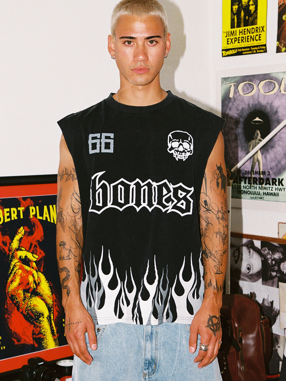Burner Cropped Muscle Tee - Washed Black