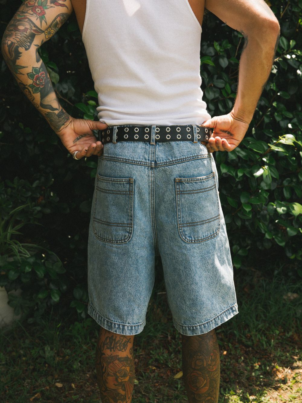 Five Finger Denim Short - Washed Blue