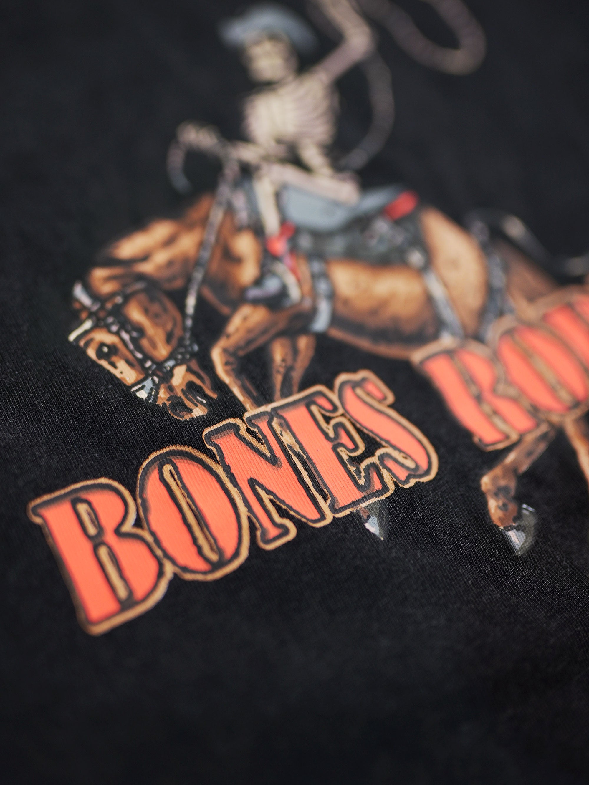 Bones Rodeo Baby Tee - Washed Black