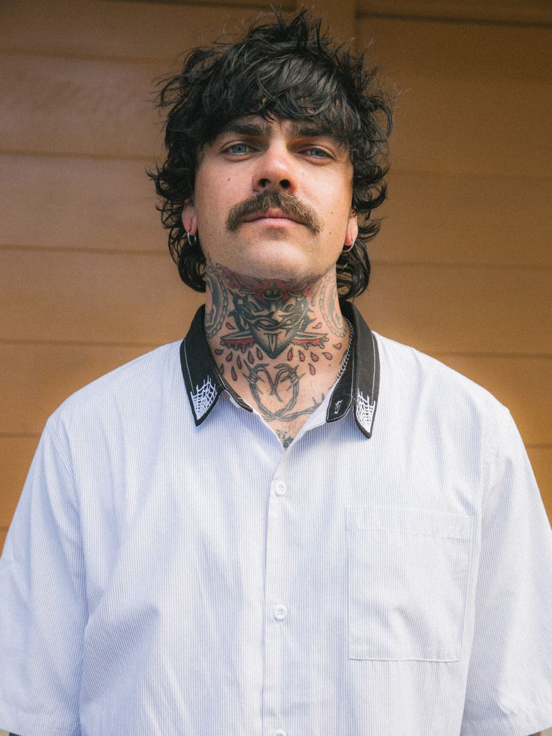 Striped Webb Academy Shirt - Black/White