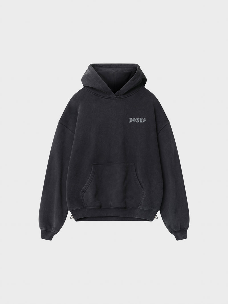 Front Left Hoodie - Washed Black