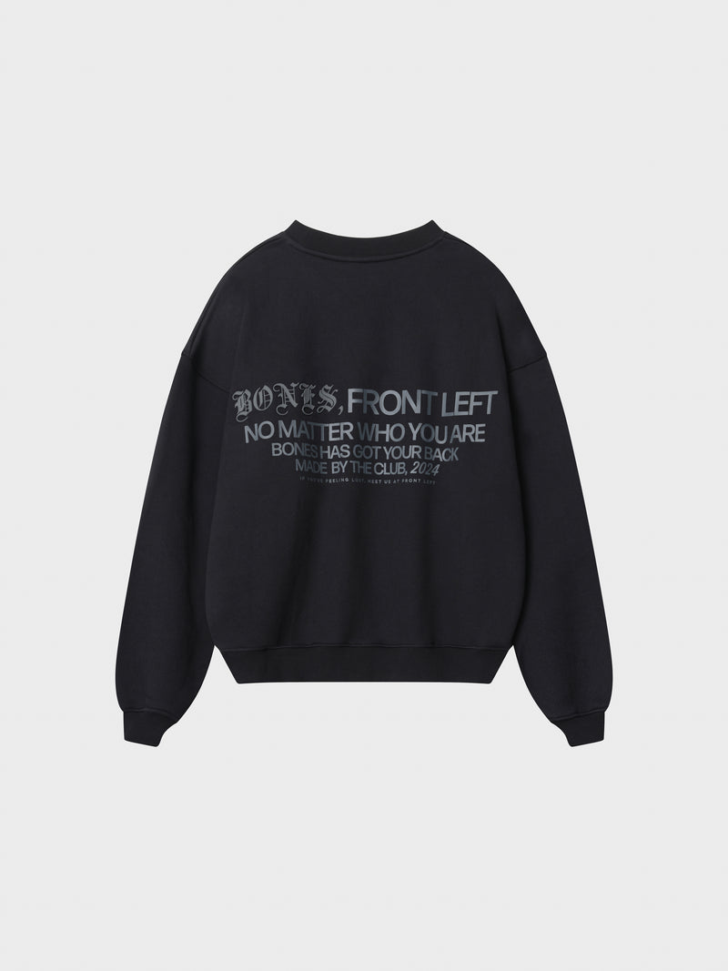 Front Left Crew - Washed Black