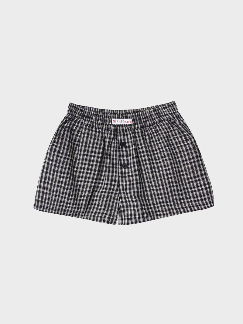 Dead End Check Boxer Shorts - Black