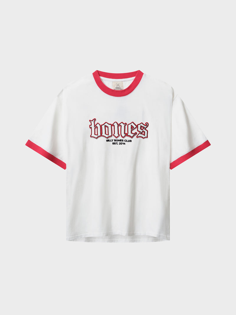Bones Classic Ringer Tee - Vintage White/Red