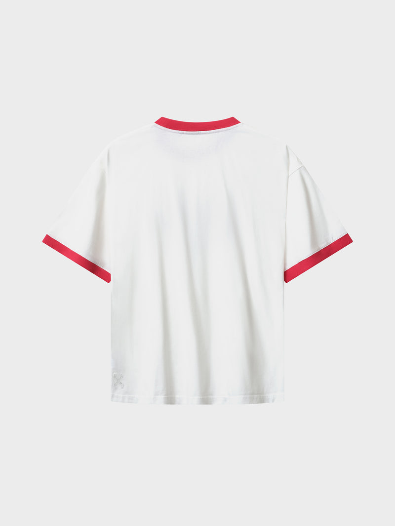 Bones Classic Ringer Tee - Vintage White/Red