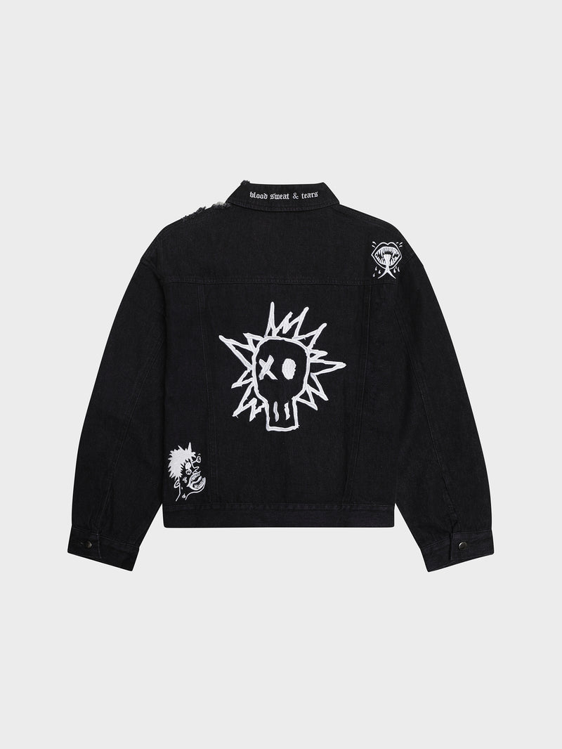 Stand Atlantic x Bones Denim Jacket - Vintage Black